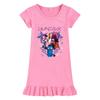 M1216 Kids Girls Kpop Rumi Zoey Mira Print Short Sleeves Ruffle Dress