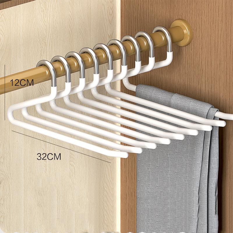 5/10PCS Stainless Steel Pants Hanger Non-slip Pants Rack Household Non-trace Hanging Pants Clip Special Hanger Storage Device