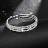 Single Row Luxury Full Diamond Bracelet Zircon Inlaid Claw Chain Bracelet Open Bracelet Jewelry