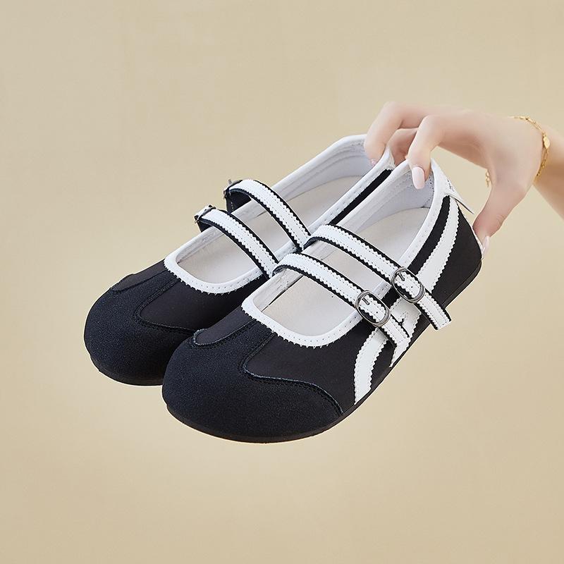2025 summer new breathable women's shoes lightweight and versatile casual shoes retro single shoes Mary Jane flat