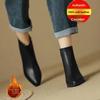Scarpe a punta, Scarpe da donna, Stivaletti, Nuovo tacco medio snellente, Stivali versatili, Stivaletti singoli in pelle morbida