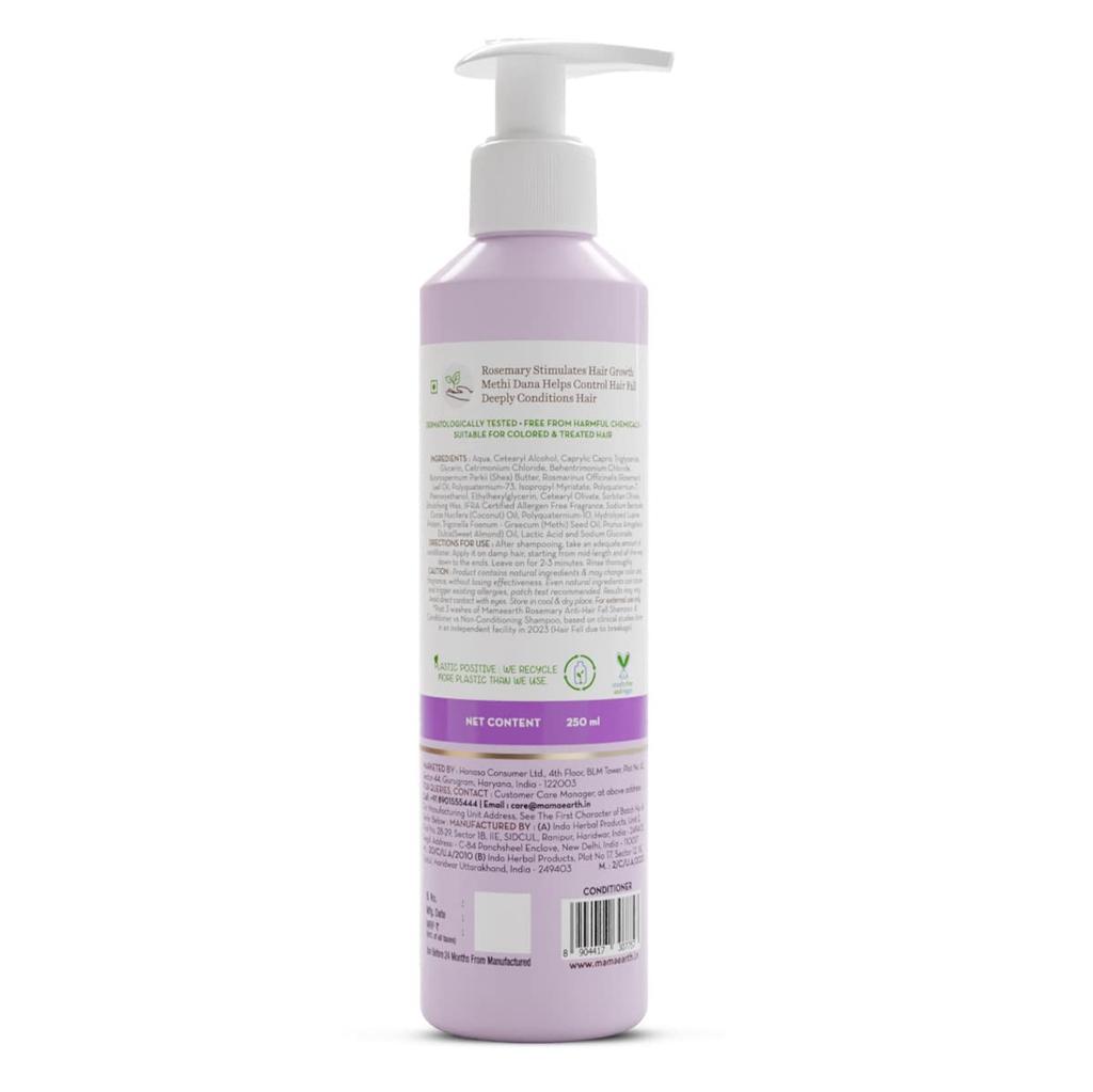 Mamaearth Rosemary Anti Hair Fall Conditioner 250 Ml For Breakage Control Stronger Smoother Frizz Free Hair Men And Women