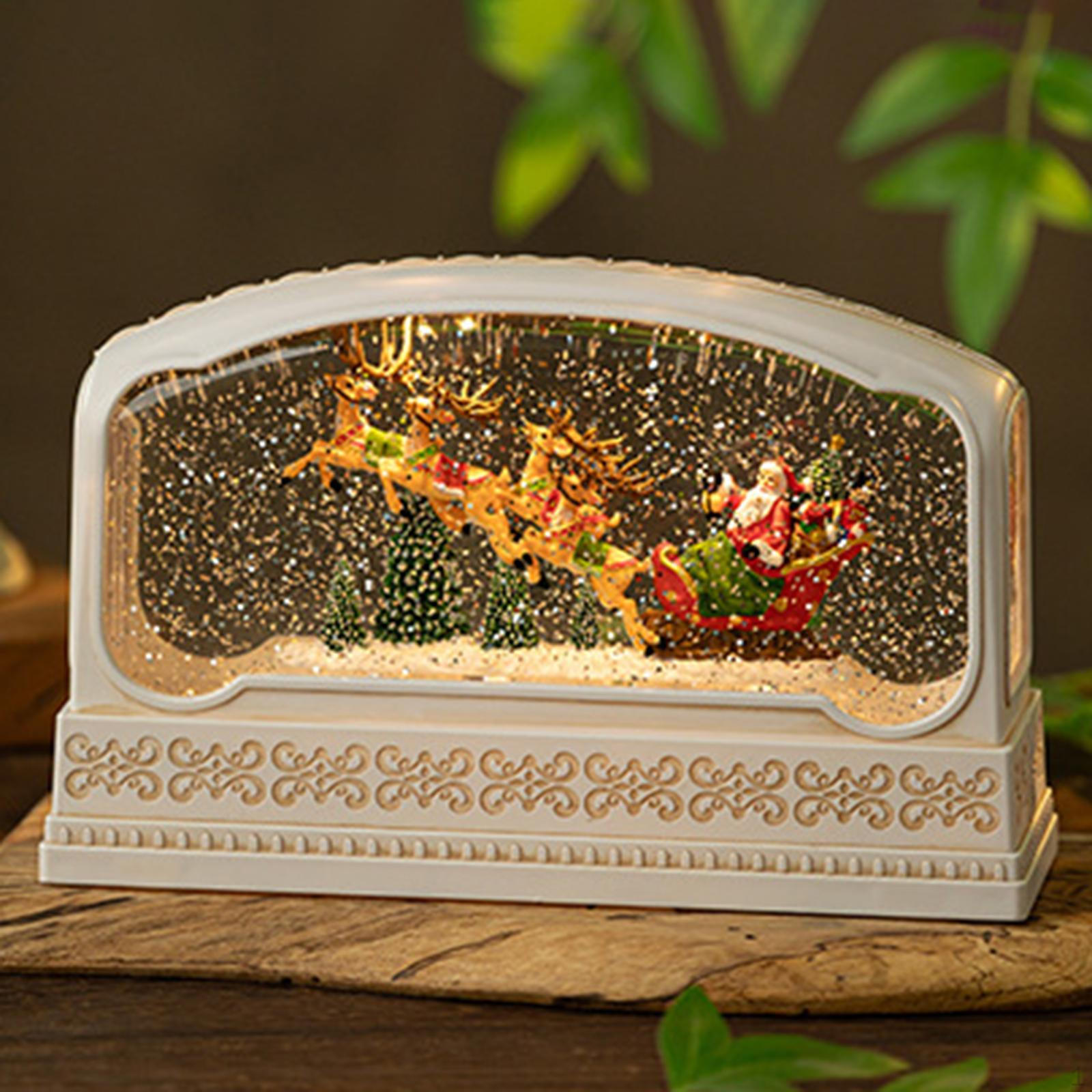 Рождественская статуэтка в виде снежного шара, музыкальная шкатулка с закрученными блестками, декоративная музыкальная Santa Claus