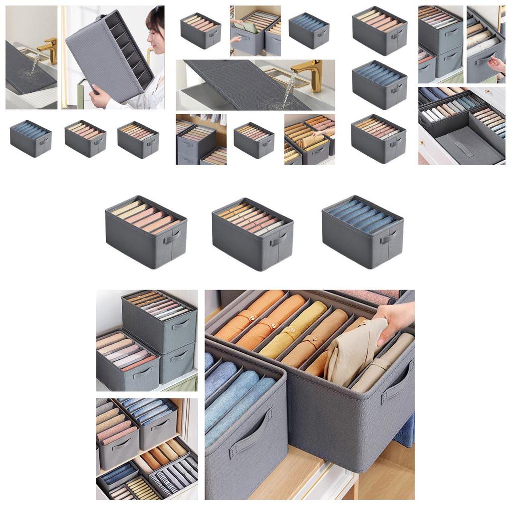 Verdickter Unterteilter Schrankorganizer Grau 6/7/9 Fächer