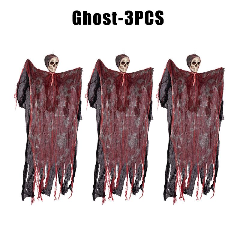 Hanging Halloween Skeleton Ghosts Decorations Scary Haunted House Prop Indoor/Outdoor Halloween Party Grimace Decor