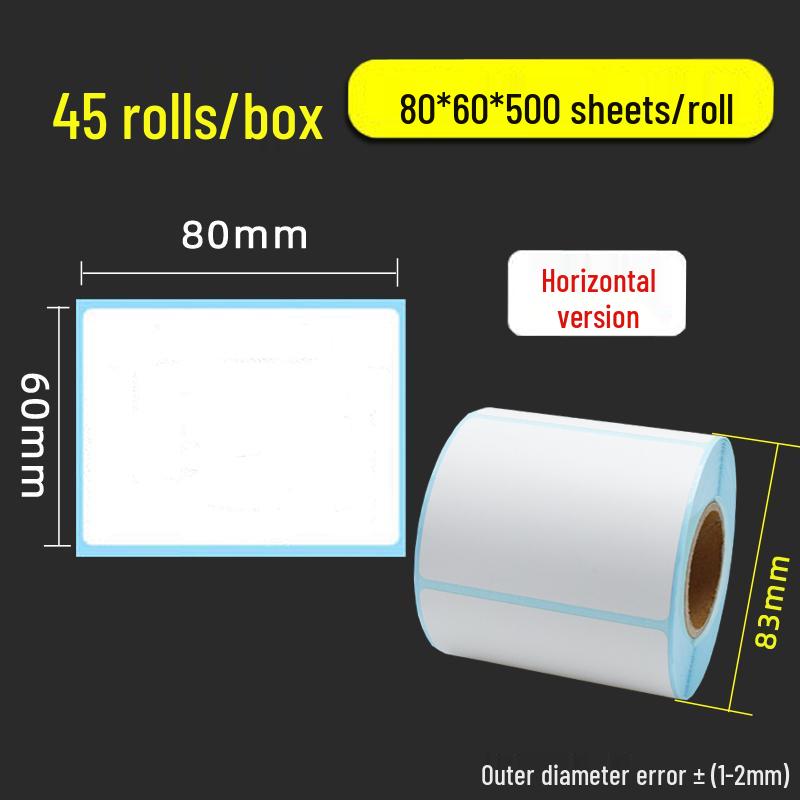 Thermal Self-Adhesive Barcode Labels: 60x40mm, 20-100 Blank Labels per Box