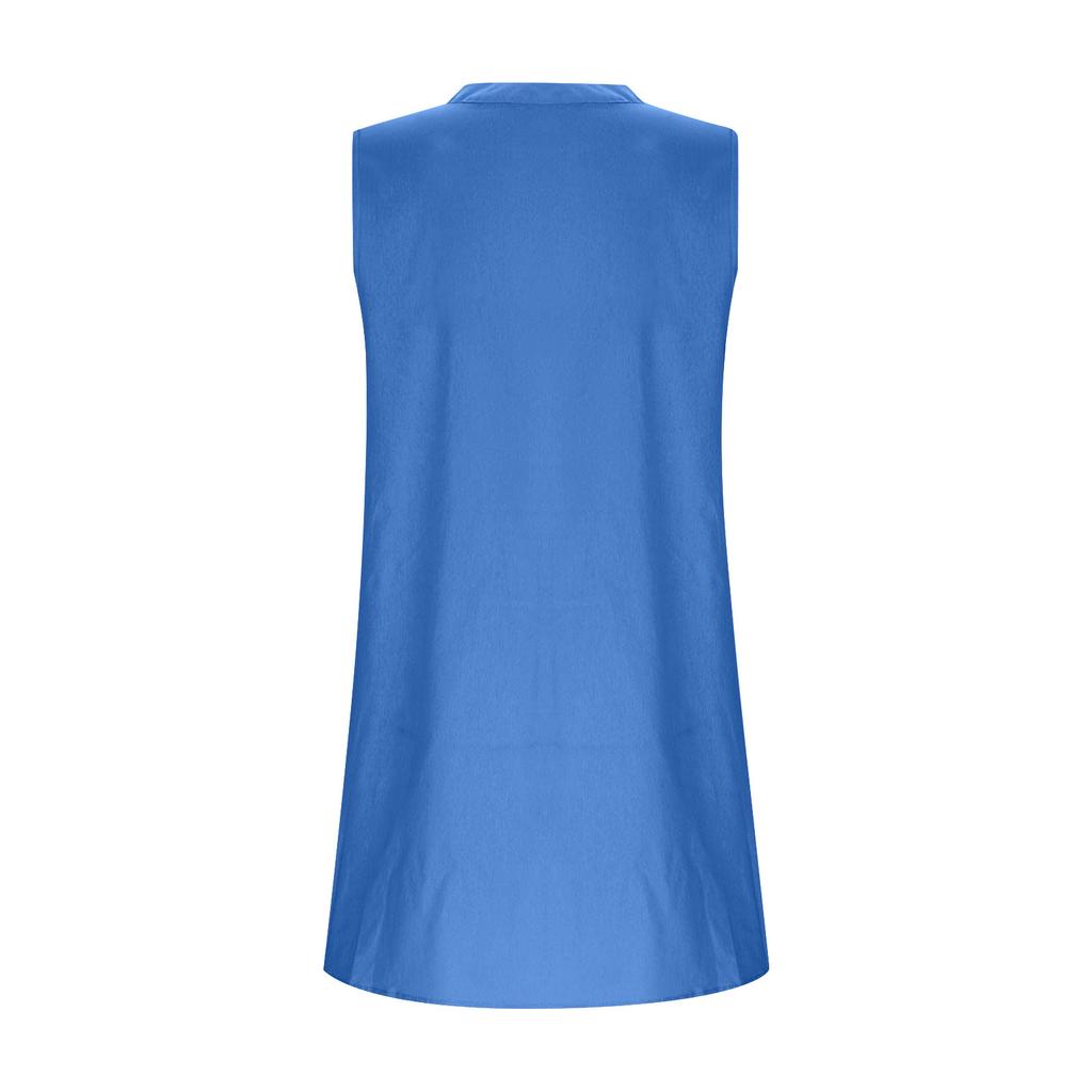 Women's cotton and linen dress summer sleeveless comfortable travel beach dress fashionable spring and summer vacation wear