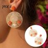 Boucles d'oreilles tissées Bohème 1 Paire Raffia Statement pour Femmes, Boucles d'oreilles pendantes Chapeau de Paille Boule à cordon Colorée, Coquillage Étoile de Mer Rotin Bohème Été