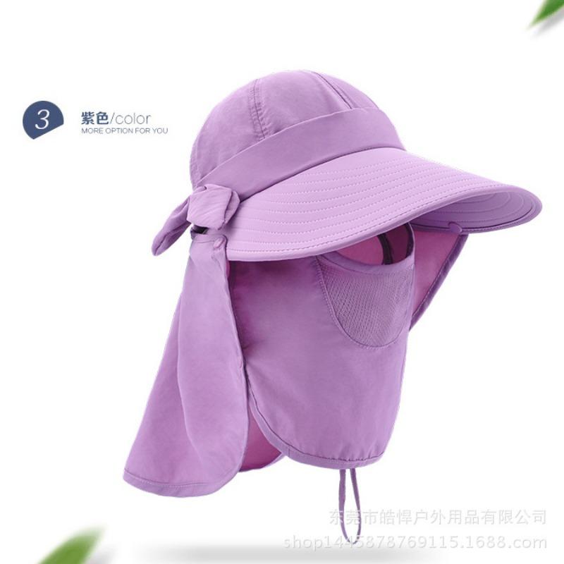 Sommer Outdoor Damen Sonnenschutz Sonnenhut UV-Schutz Bergvisier Abnehmbarer Schal Maske Fischerhut