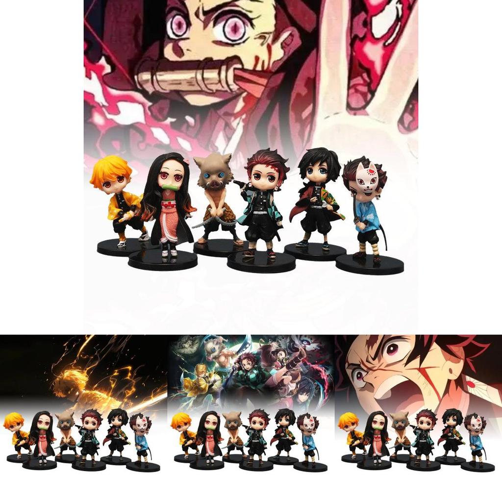High Quality Demon Slayer Tanjiro Nezuko And Zenitsu Figures Set Of 6 For Anime Fans