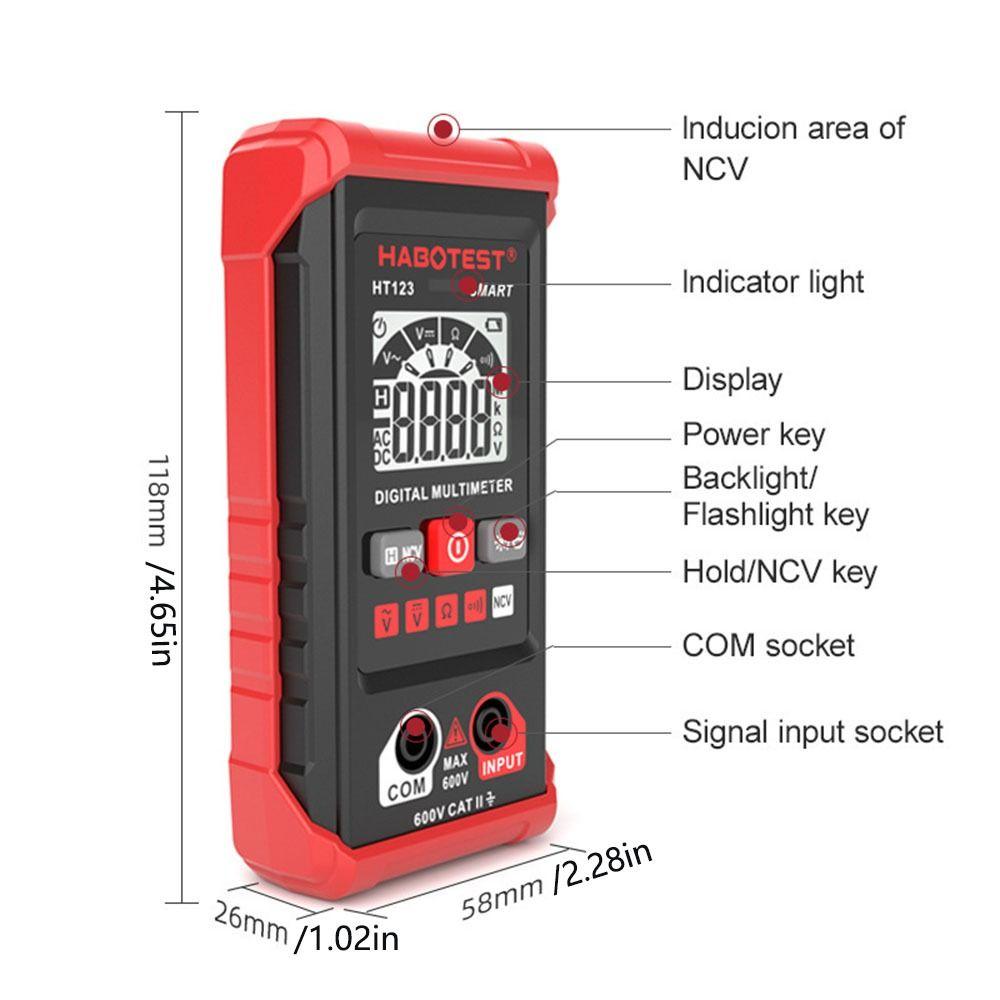 2000 Count Digital Multimeter AC/DC Voltage Continuity Tester  Professional Use