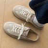 Vintage Half Shoes for Men Women Mules Suede Leather Loafers Slipper Open-back Casual Shoes Backless Slides Sandal Slip On Flats