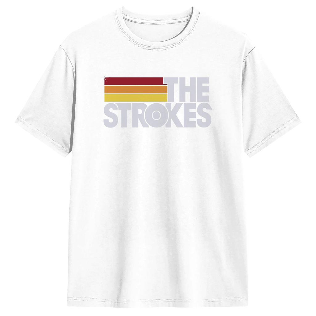 Magliette della Band The Strokes per Unisex Cotone Magliette Uniche Girocollo Maglietta Manica Corta Abbigliamento Taglie Forti