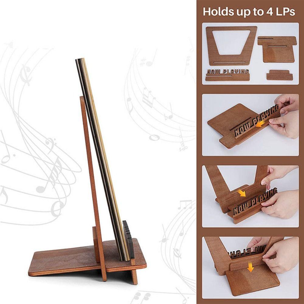 Handmade Wooden CD Rack Removable Desktop Display Stand Retro Vinyl Record Stand  TV Cabinet