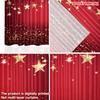 2D flat printing 2pcs Fashionable Christmas Curtains Christmas Golden Stars Glow Digital Printed Polyester Drapes Durable Family
