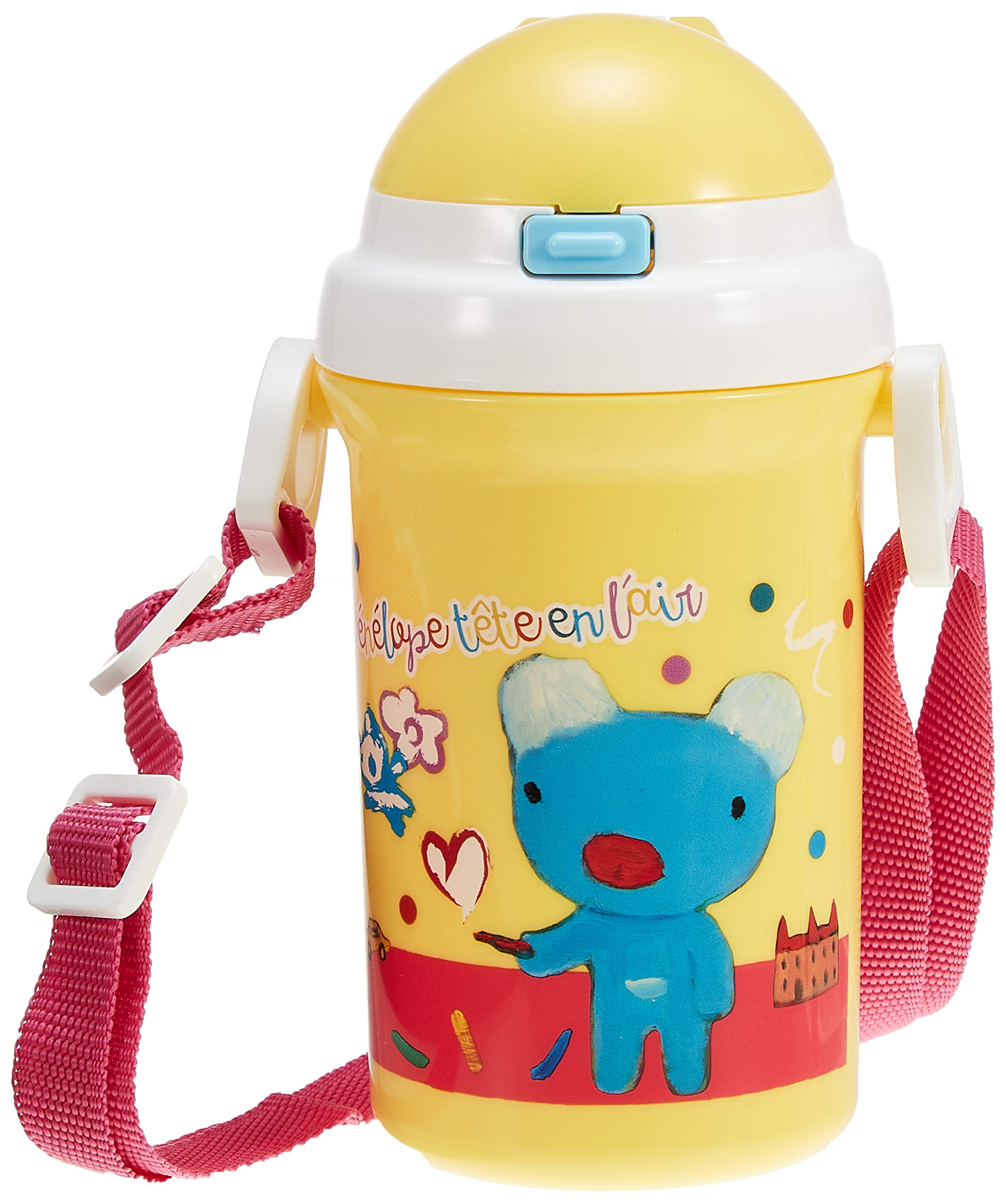 

Komori Resin Water Bottle with Penelope Plastic Dishwasher Made in Japan Straw, Bottle, Yellow, 400ml, Safe,