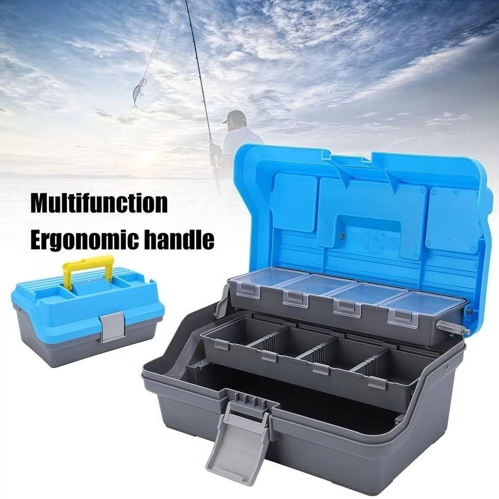 With Handle Fishing Tackle Box 3 Layers Hardware Storage Box Fishing Gear Box  Outdoor Sports