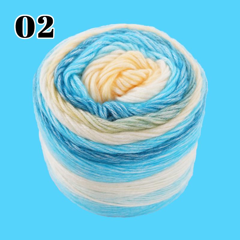 100g 240M 1 Roll Rainbow Woollen Yarn New Soft Hand Woven Yarn Hat Scarf Sweater Gradient Color Dyeing Crocheting Blend Yarn