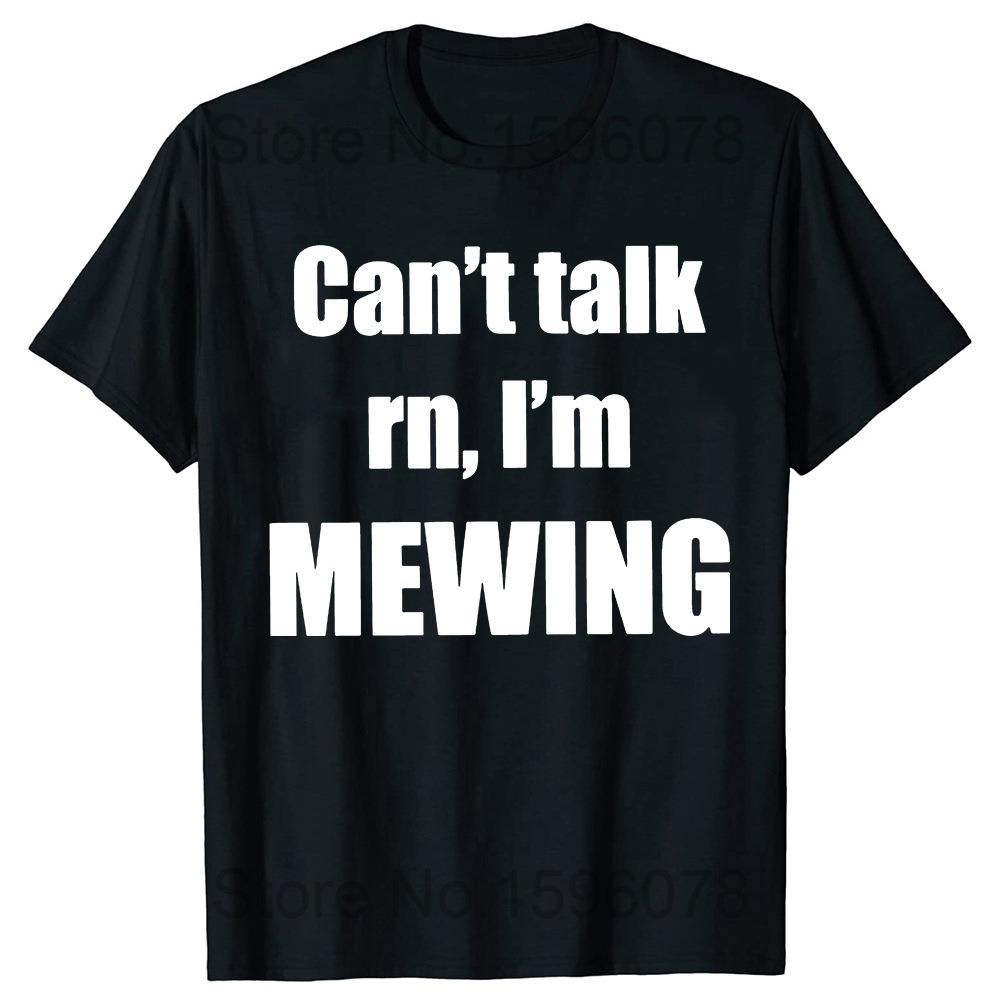 Humorous Abstract Cat Mewing Graphic T-Shirt Casual Short Sleeve for Men Women Unique Funny Style with Multiple Patterns