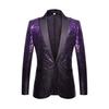 PYJTRL Herrenmode, allmähliche Farbänderung, glänzende Pailletten, Anzugjacke, Verschlusskragen, Blazer