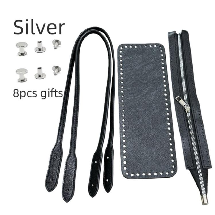 PU Leather Shoulder Bag Knitting Kits DIY Crochet Bag Making Bag Handles Zipper Bag Bottom Shaper for Crochet Handbags