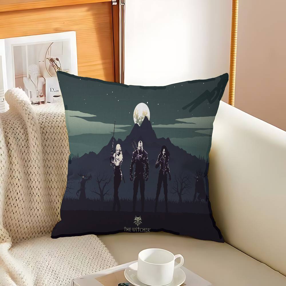 Game The W-Witchers Office Cushion Pillowcase Car Cushion Cover45X45CM Lumbar Pillowcase Sofa Pillowcover