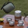 Reines Titan Tragbares Camping Tee Kaffee Tassen Set 3 Tassen Mit Aufbewahrungstasche Leichte Outdoor Wander Picknick Zubehör