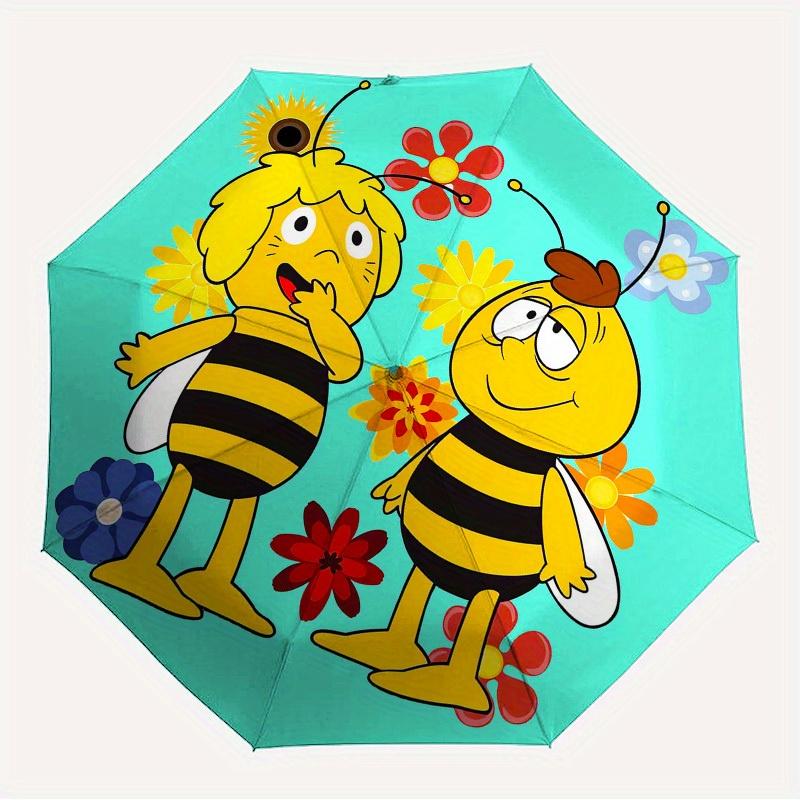 

1pc two Bee Flowers Themed High-quality Umbrella,Automatic Opening and Closing Umbrella,Multi-functional Umbrella G0811024