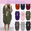 Women's Christmas Deer Pattern Printed Round Neck Dress With Full Sleeves And Stylish Design