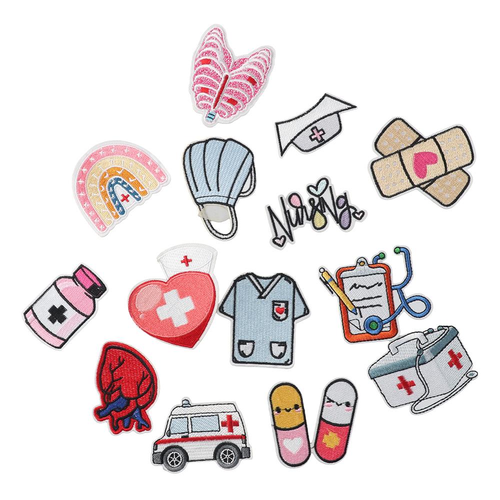 

Nurse Medical Theme Medical Nursing Sew Iron on Applique Decorative Repair Patch For Clothing