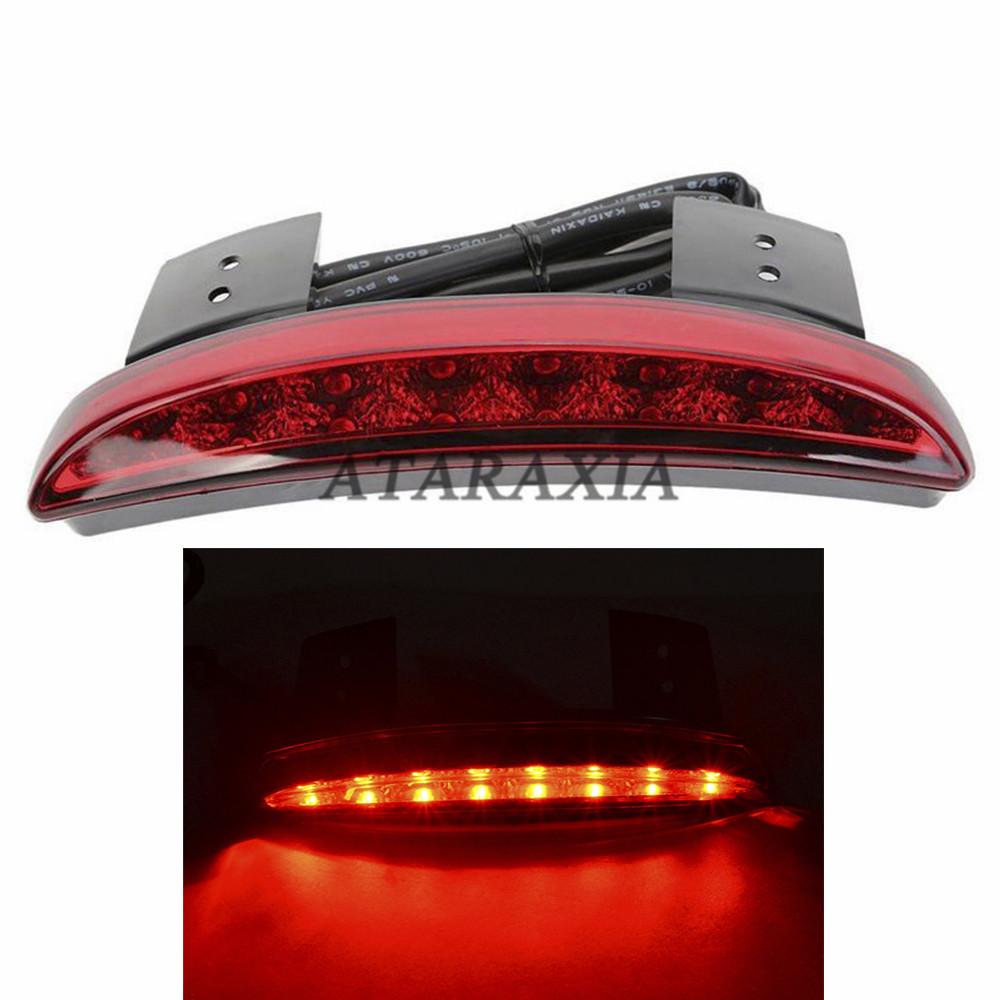 Motorcycle Chopped Fender Edge Tail Light Smoke Lens LED Red Stop Brake Rear Tail Light for Harley Sportster XL 883N