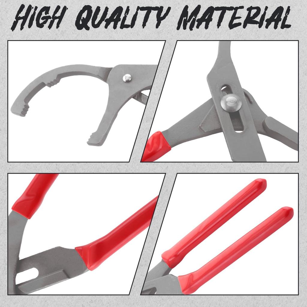 9" & 12" Oil Filter Pliers Wrench, Adjustable Oil Filter Pliers Set,Oil Filter Removal Tools Fit Most Of Cars, Trucks, Motorcycles Engine Filters
