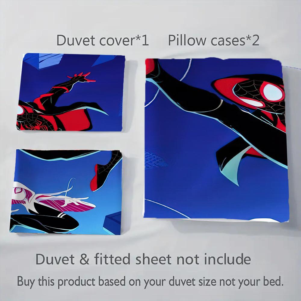 1PC Spider-Man pattern Bedding Quilt Set Quilt Cover Pillowcase Home Decoration Birthday Gift (1 * duvet cover + 2 * pillowcase, without core)
