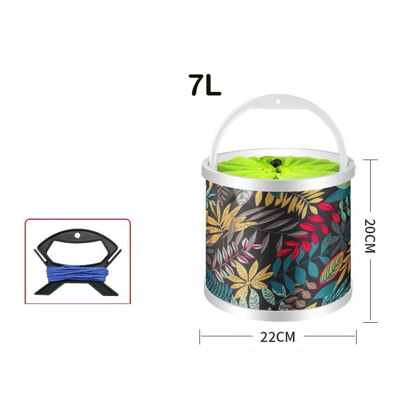 1pcs Hard Bottom Folding Fishing Bucket Outdoor Water Collection Water Bag Multi-Functional Outdoor Fish Protections Bucket
