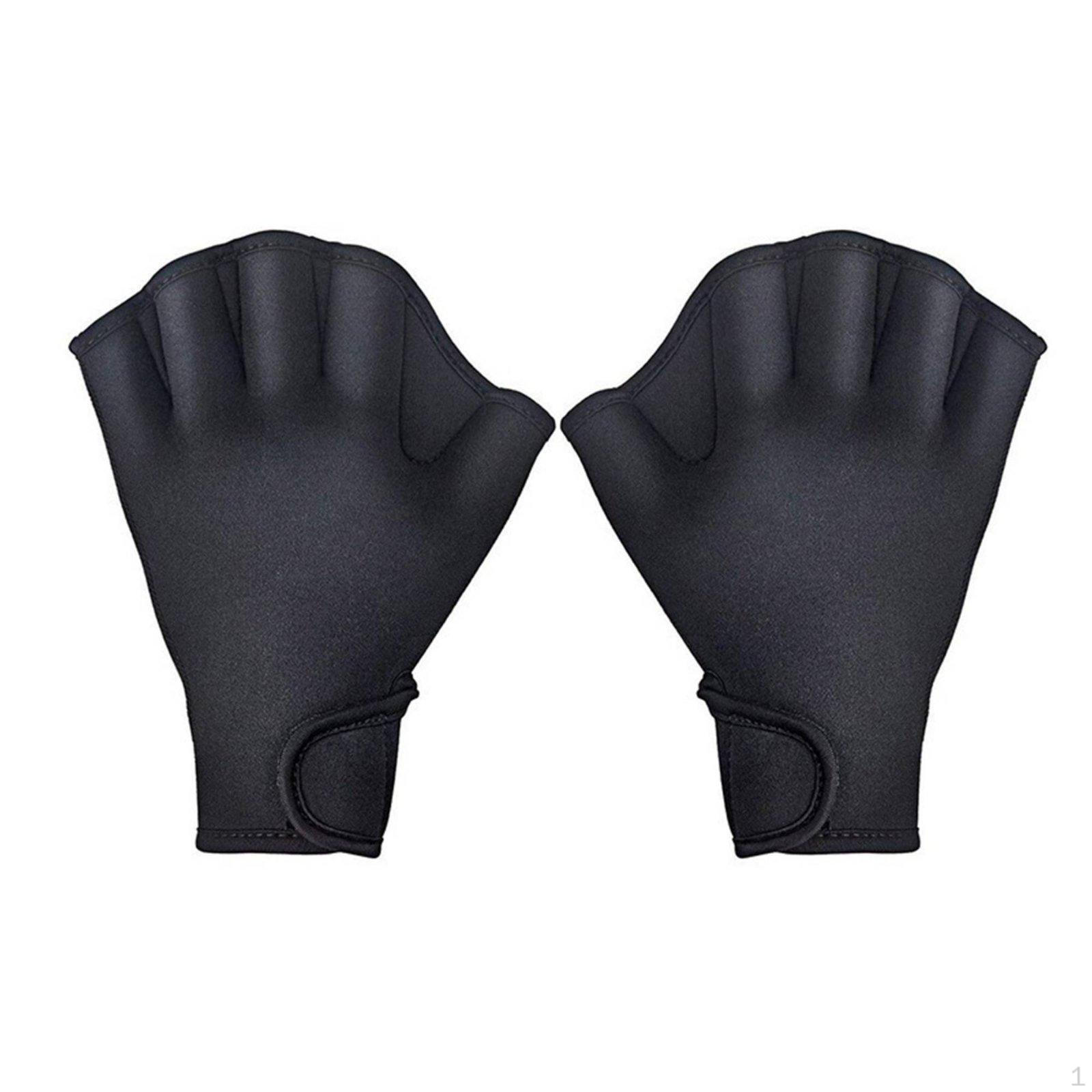 Webbed Swim Gloves Adjustable Wrist Strap Swimming Hand Paddles Ergonomic Design for Swimmers,