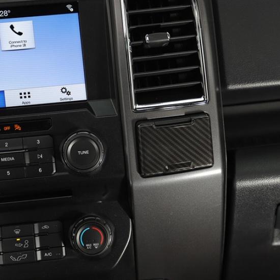 For Ford F150 2015+ Power Socket Electrical Power Outlet COVER Trim Frame Carbon