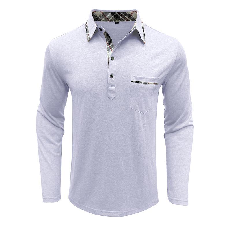 Men's Long-sleeved Lapel T-shirt Fashion Men's POLO Shirt Autumn and Winter Bottoming Shirt Tops