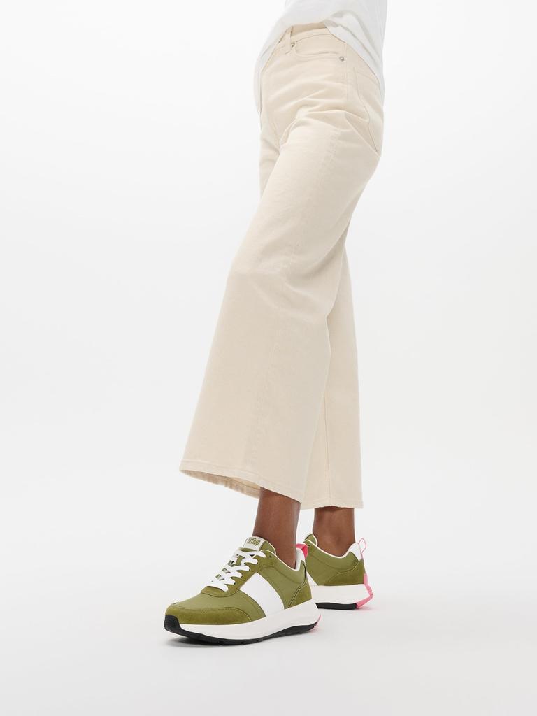 FitFlop FLOW PLATFORM Størrelse cm F-MODE STOFF/SUEDE/SKINN SNEAKERS, Dame, Camo-grønn miks, 24.0 [Brukt]