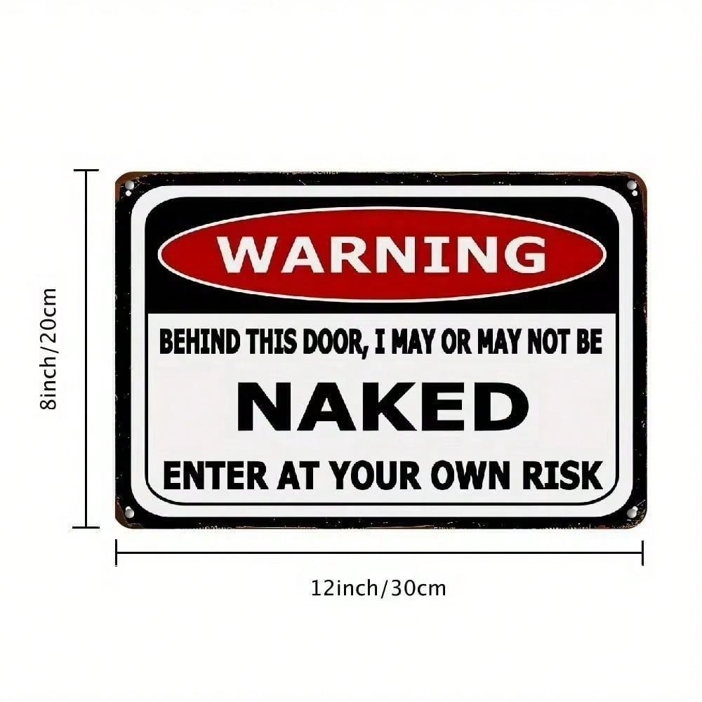 

Funny Warning Sign Metal Poster, Vertical Wall Decor for Home