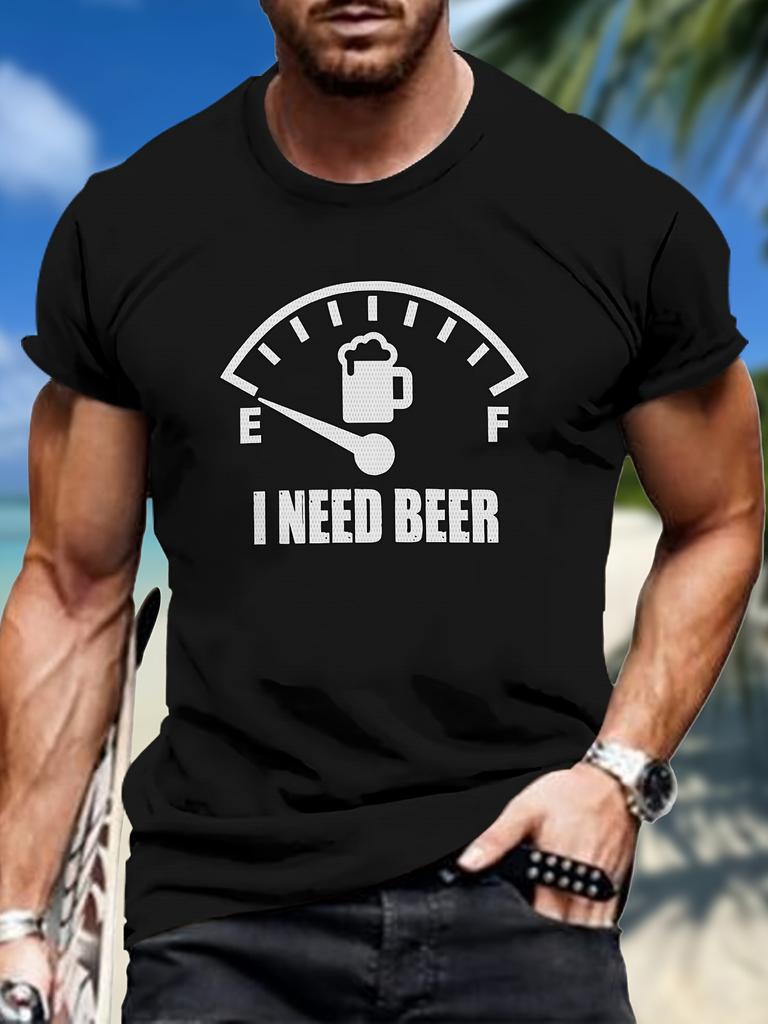 Men's Breathable 3D Print T-Shirt - Summer Casual, Sporty & Stretchy Blend, Machine Washable