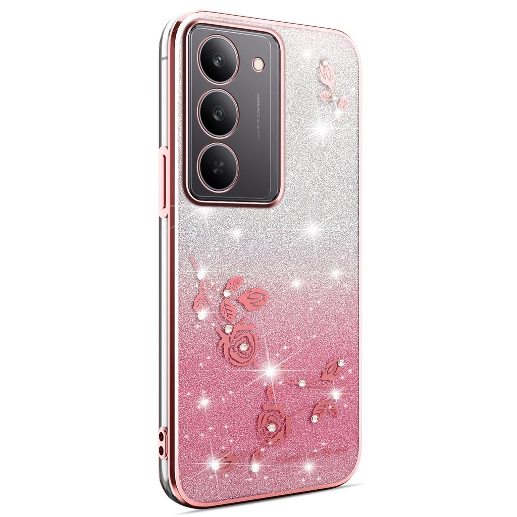 KADEM For Realme V60 Pro 5G/14x (India) 5G Case Flower TPU Flexible Gradient Phone Cover
