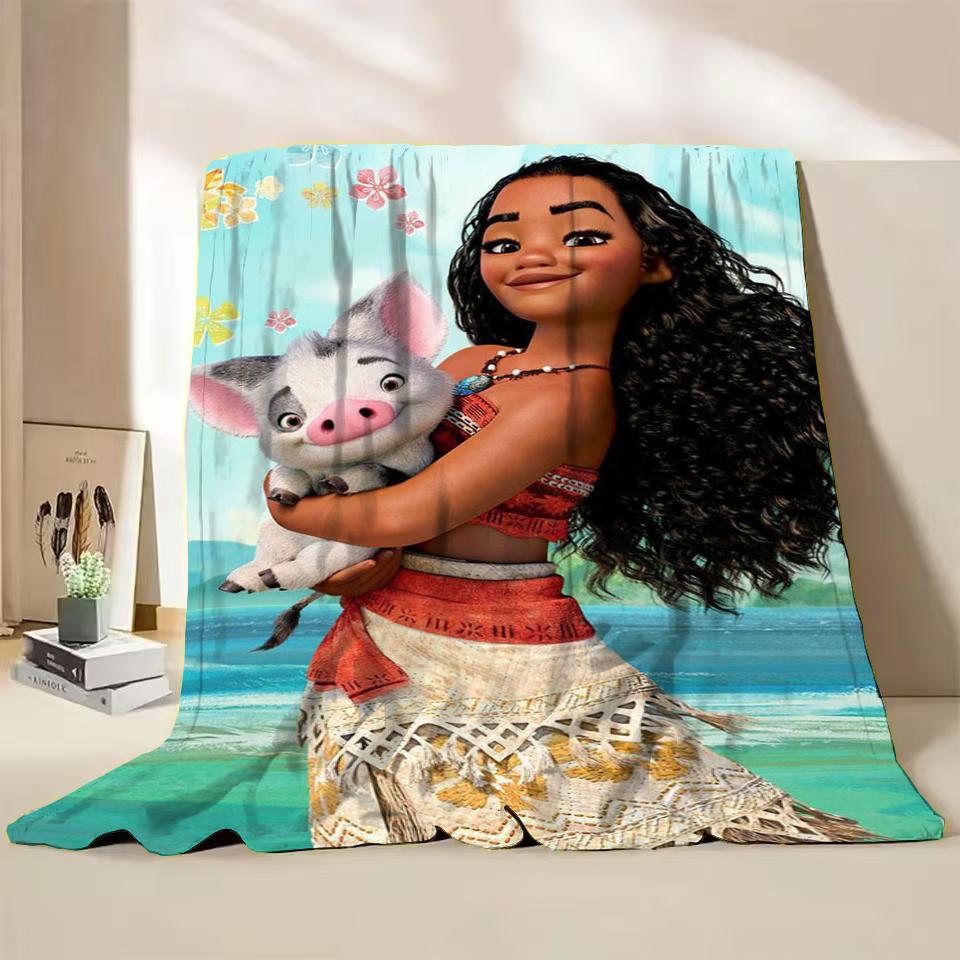 Disney Moana Duffy Flanel Worpdeken voor Bed Sofa Thuis Slaapkamer Kantoor Reizen Kinderdeken Kinderen Winter Warm Cadeaus