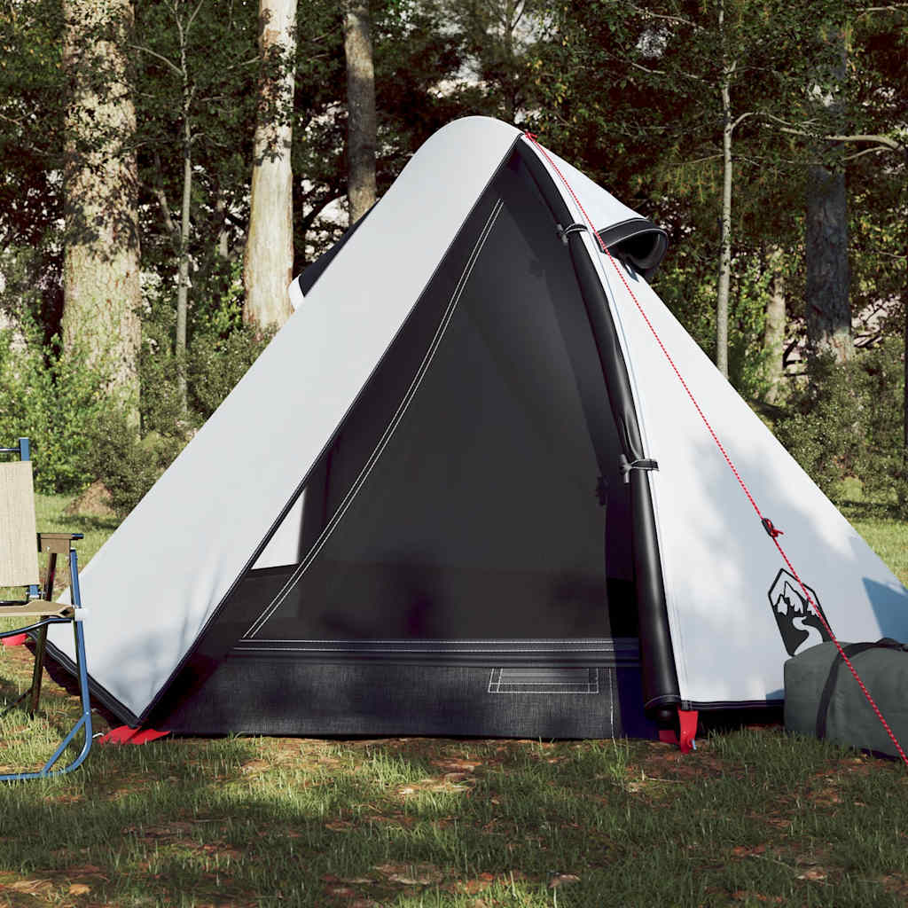 Dome Camping Tent for 2 Persons White & Dark Waterproof