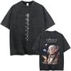 Anime Frieren Beyond Journeys End Frieren Washed Vintage Tshirt Men Women Fashion Manga Tshirts High Quality Cotton T Shirts