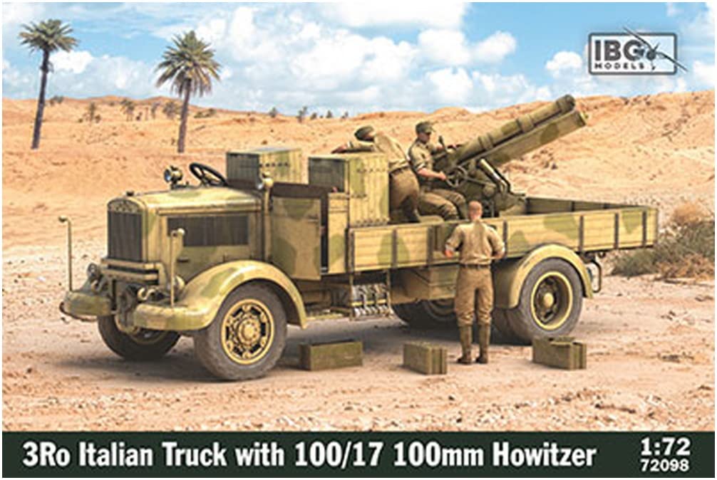 IBG 1/72 Italian Army Lancia 3Ro Heavy Truck Self-Propelled Artillery 100mm Howitzer da100/17 Plastic Model Kit PB72098