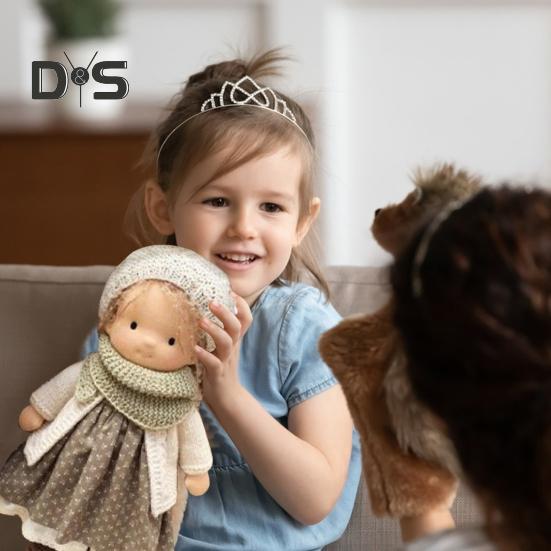 Handmade Waldorf Doll Stylish Clothes Expression Knitted Dolls with Soft Hair Vintage Crocheted Doll Gift for Family Friends Outdoor Travel Home Decor