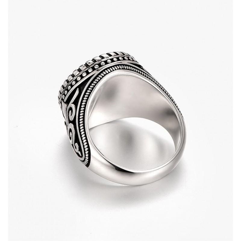 Adjustable Vintage Geometric Finger Ring Men Women Plated Copper With Marianne Wing Motif Minimalist Retro Statement