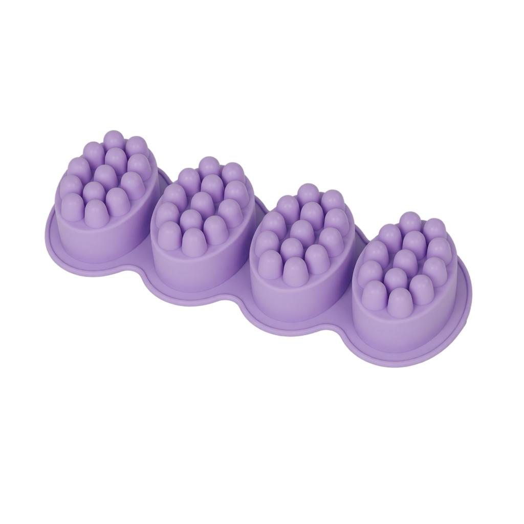 4 Cavity Silicone Mold for Massage Cake Soap Making DIY Handmade Baking Mold Flexible Non-Stick Durable Kitchen Tool for Soap and Cake