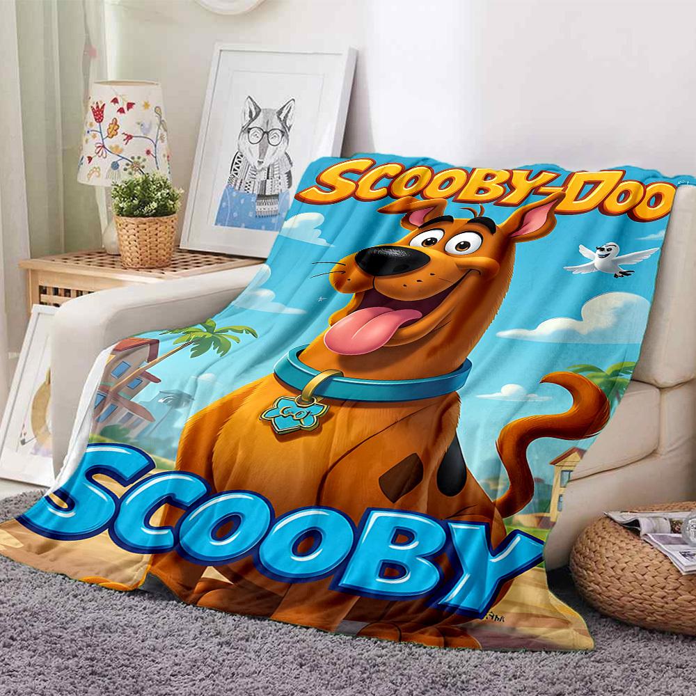 1pc Scooby-Doo Mystery Flannel Throw Blanket - Lightweight Soft Warm All-Season Blanket for Sofa, Bed, Travel, Camping L1029054