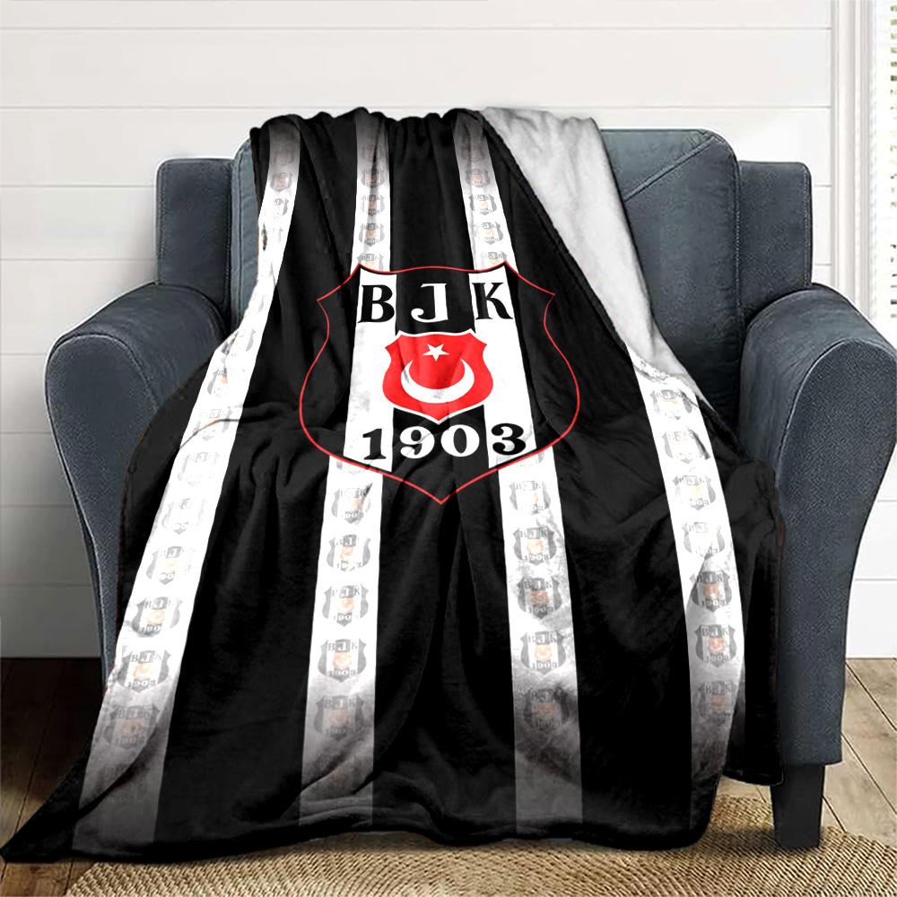 Coperta in Flanella con Stampa Beşiktaş Alta Qualità Calda Confortevole Coperta per Tutte le Stagioni Perfetta per Regali Decorazione per la Casa